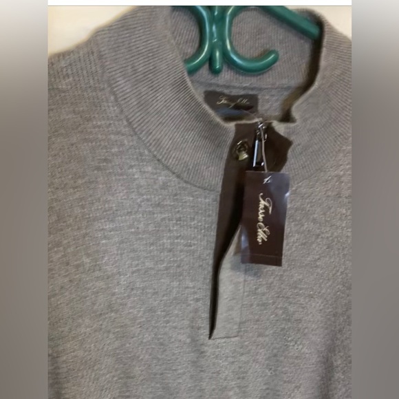 Tasso Elba Mens Sweater grey Size XL Quarter-Zip Knit Pullover - Picture 4 of 5